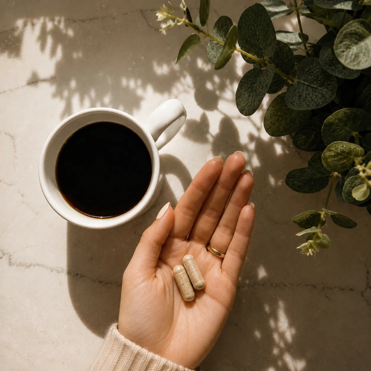 Daily routine — REYS capsules taken with morning coffee